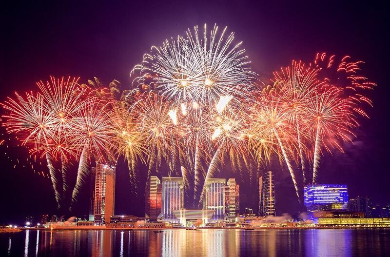 Fireworks at Al Maryah Island in Abu Dhabi. Courtesy Al Maryah Island