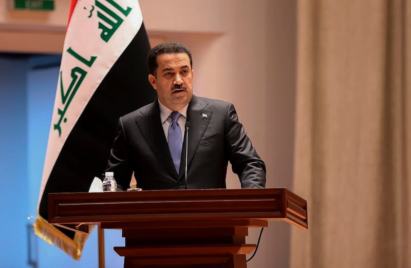 Iraq Prime Minister Mohammed Shia Al Sudani has vowed to fight corruption. AP