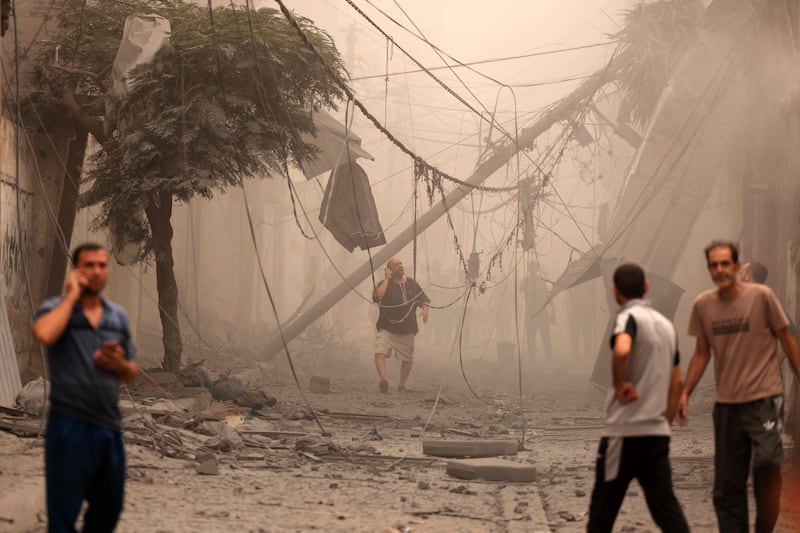 Destruction in Gaza city's Al Shati refugee camp. AFP
