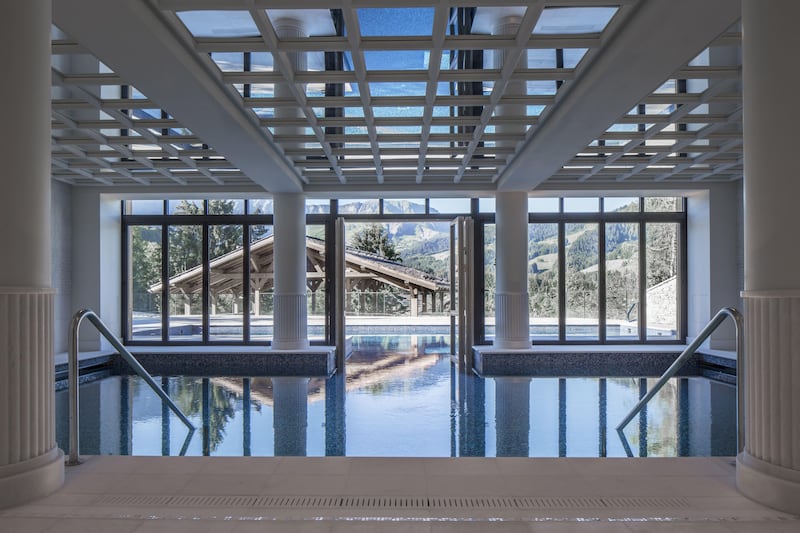 The pool at the new Four Seasons Megeve, opening on December 15. Four Seasons