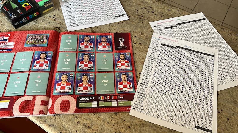 Lorra Smedley's spreadsheet that she designed to keep track of stickers required. Photo: Simon Smedley