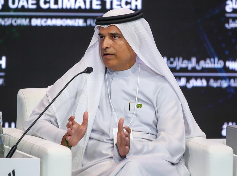 Abdulnasser bin Kalban, chief executive of Emirates Global Aluminum, addresses delegates at the forum
