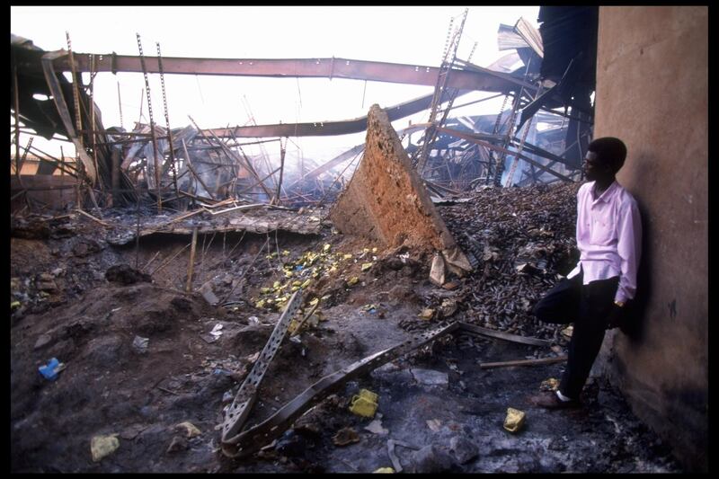 Ruins of Shifa pharmaceutical plant, alleged chemical weapons manufacturing facility said bankrolled by Islamic terrorist financer Osama bin Laden, cruise missile target in retaliatory US air strikes after terror bombings of US embassies in Africa.  (Photo by Barry Iverson/The LIFE Images Collection via Getty Images/Getty Images)