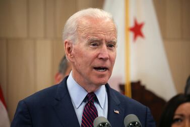 epa08270645 Former US Vice President and Democratic presidential candidate Joe Biden speaks at an event a day after 'Super Tuesday' at the W Hotel in West Bevery Hills, in Los Angeles, California, USA, 04 March 2020. EPA/DAVID SWANSON