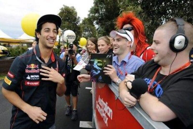 Daniel Ricciardo, left, was wary of all the attention and media demands place on him ahead of his home grand prix in Australia.rmula One Grand Prix of Australia will take place on 18 March 2012.