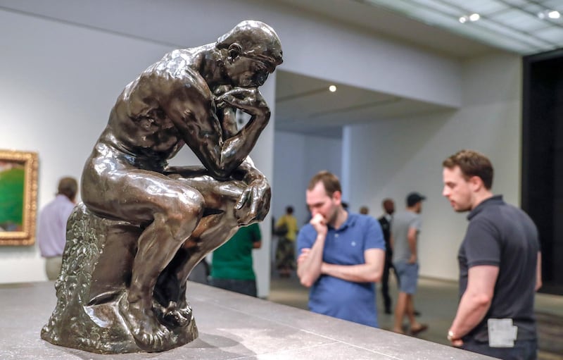 Abu Dhabi, United Arab Emirates, March 12, 2020.  
Stock Images;  The Louvre Abu Dhabi.  Shot November 19, 2019.  The Thinker by Auguste Rodin, 1881-1882.
Victor Besa / The National
Section:  NA standalone
Reporter: