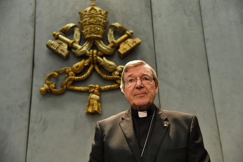 Australian Cardinal George Pell makes a statement at the Holy See Press Office, Vatican city on June 29, 2017 after being charged with historical sex offences in a case that has rocked the church. Alberto Pizzoli / AFP

