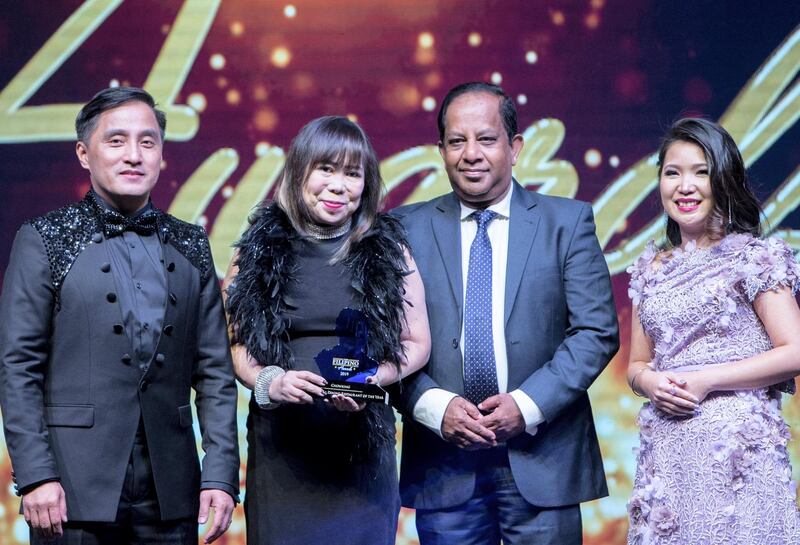 Dubai, United Arab Emirates- Chowking, winner of Preferred Casual Dining Restaurant of the Year at the Filipino Times award at Sofitel at The Palm.  Ruel Pableo for The National