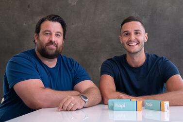 Kristian Stinson and Charles Wright, co-founders of Dubai start-up Hopi, resented spending a fortune on contact lenses and sourced cheaper premium alternatives from Taiwan. Courtesy Hopi