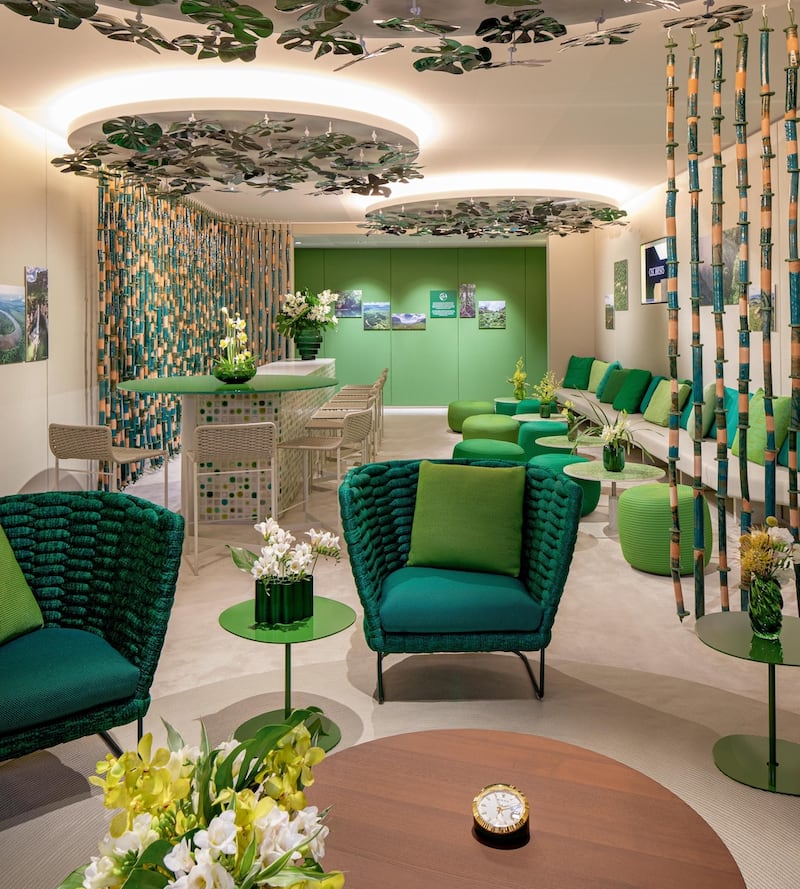 The greenroom was designed as a peaceful space, reminiscent of a garden for presenters, nominees and winners to feel calm and relaxed in