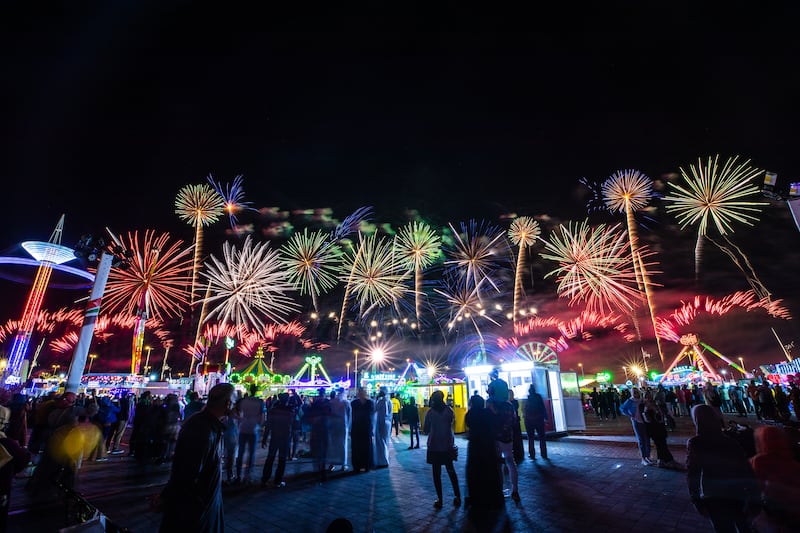 A 40-minute fireworks display at Sheikh Zayed Heritage Festival in Al Wathba, Abu Dhabi. Victor Besa / The National