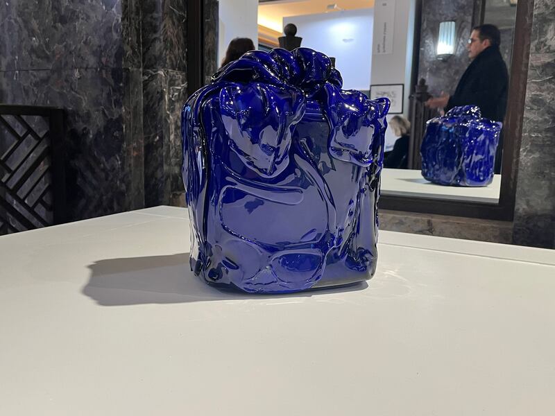 Osman Yousefzada, Untitled 2 from the Wrapped Objects collection, 2022, hand-blown Murano glass, 35 x 27cm. Photo: Maghie Ghali