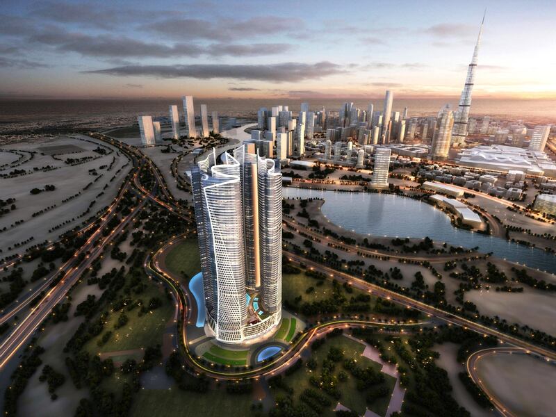 DAMAC Properties, the UAE’s leading luxury property developer, is pleased to announce that it will partner with Paramount Hotels and Resorts in the construction of US$ 1 Billion DAMAC Towers by Paramount, a development of four buildings, in Burj Khalifa area of downtown Dubai. The project comprises a 540 key Paramount Hotel & Residences and more than 1,400 units of DAMAC Maison. Rendering courtesy DAMAC Properties