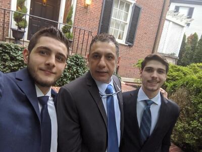 Nizar Zakka, pictured with his sons, was reunited with his family in the US in 2019 after four years in prison in Iran. Photo: Nizar Zakka