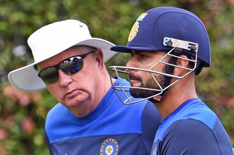 Virat Kohli alongside former India coach Duncan Fletcher. AFP