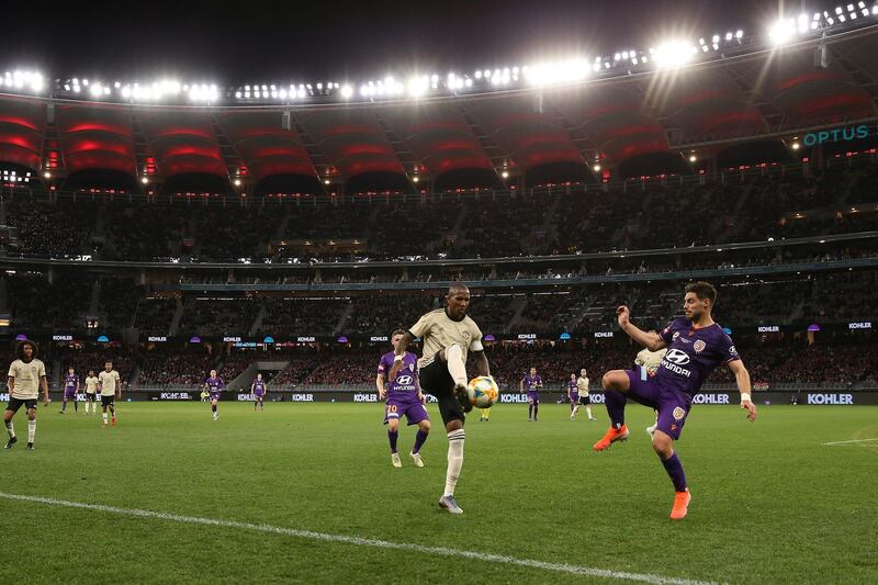 Manchester United's Ashley Young in action against Perth Glory. Getty Images