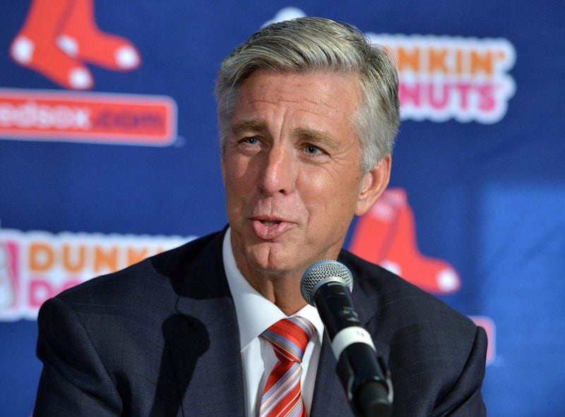 Dave Dombrowski shown on Wednesday at his introductory press conference as new president of baseball operations for the Boston Red Sox. Josh Reynolds / AP / August 19, 2015 