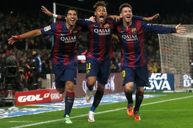 Luis Suarez, Neymar and Lionel Messi formed a formidable attack for Barcelona for three seasons. Reuters