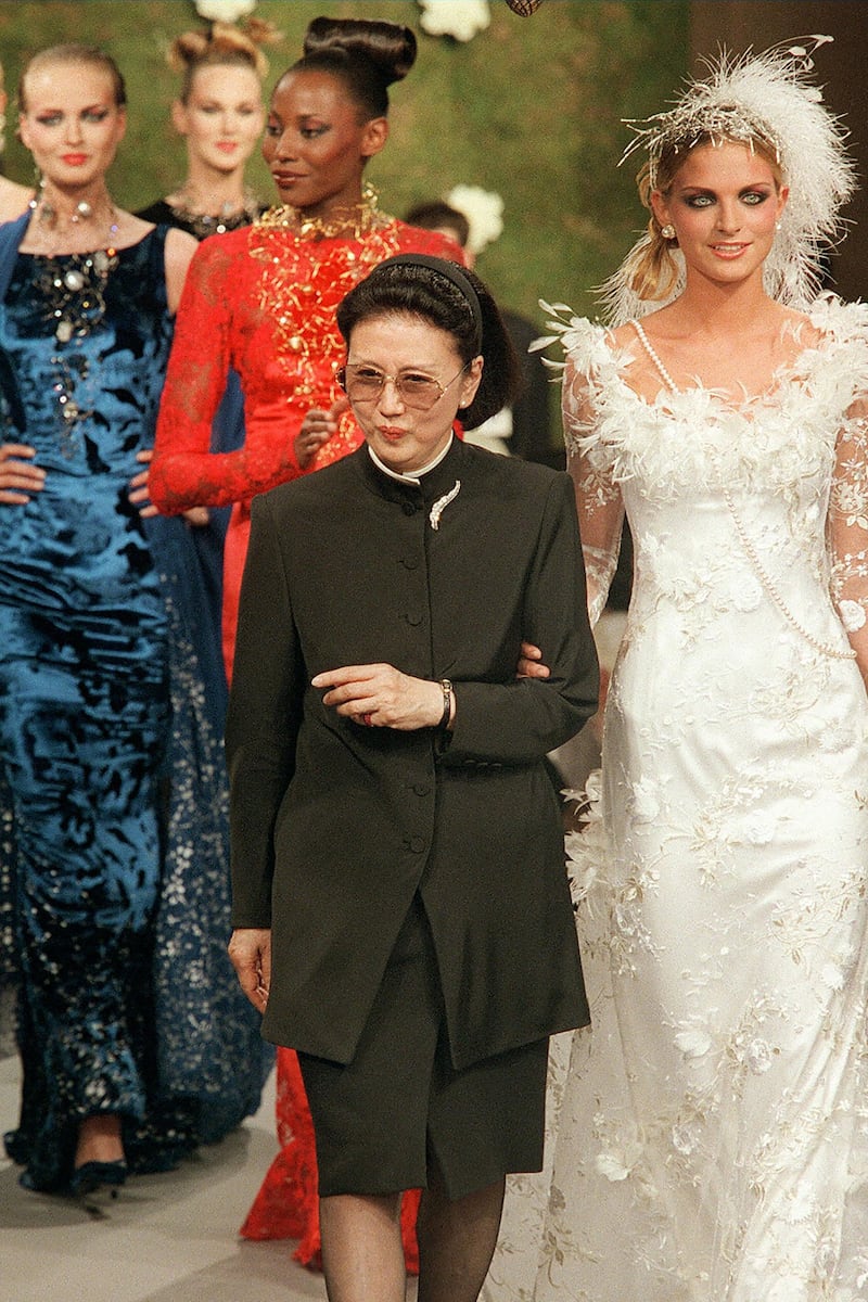 Mori on the haute couture runway in 1997. AFP