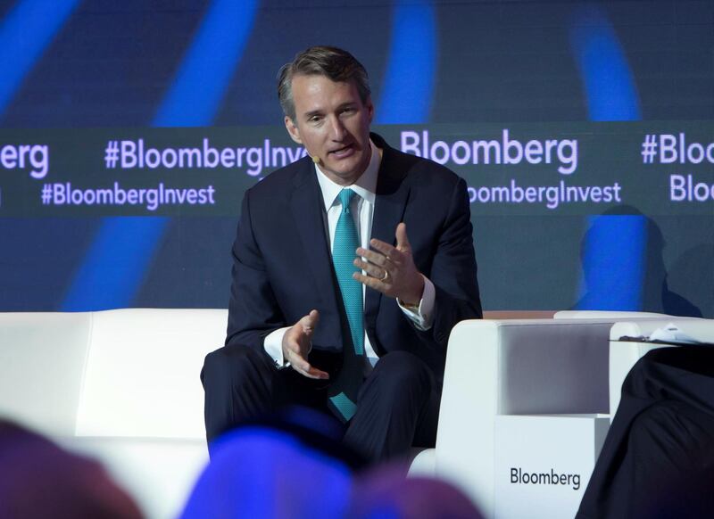 ABU DHABI, UNITED ARAB EMIRATES - Glenn Youngkin, Co-Chief Executive Officer The Carlyle Group at the Bloomberg Invest, Four Seasons Hotel.  Leslie Pableo for The National 