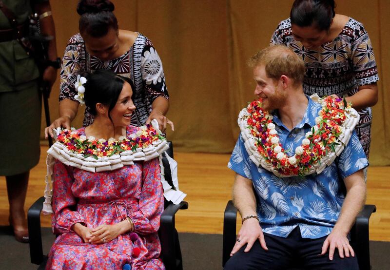 Prince Harry and Meghan Markle visit the University of the South Pacific on October 24, 2018 in Suva, Fiji. Getty Images