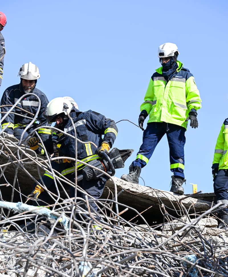 The rescuers were equipped with special equipment for clearing rubble