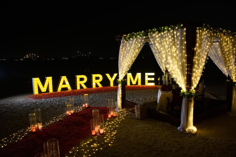 A beach set-up put together by The Big Proposal 