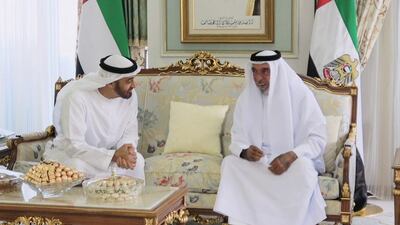 Sheikh Khalifa with Sheikh Mohammed bin Zayed in Evian on the shores of Lake Geneva. Wam