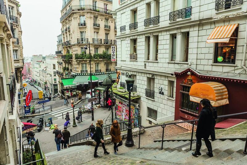 The streets of Montmartre, Paris, are filled with cobbles and steps, such as these near the Lamarck-Caulaincourt Metro Station. Atlantide Phototravel / Corbis