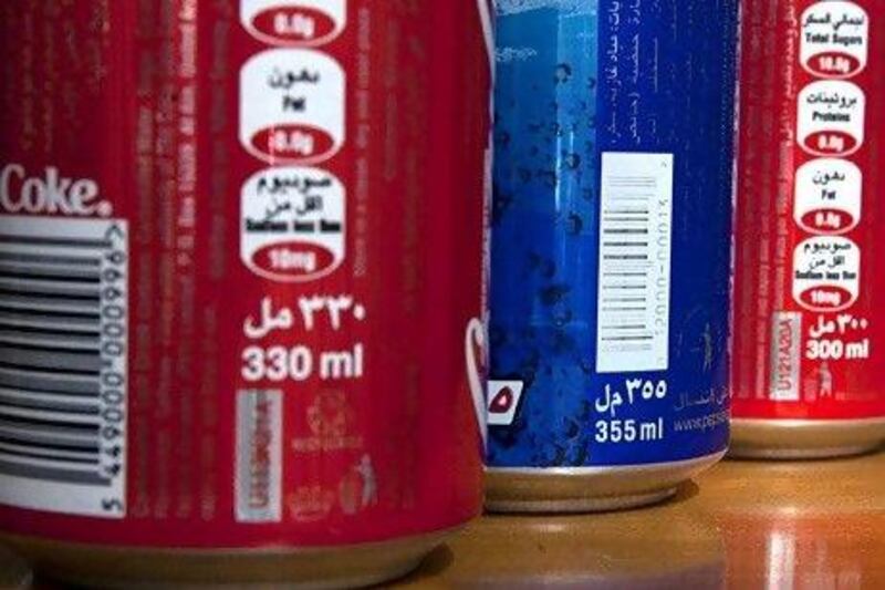 Different sizes, same price: the 330ml Coke, 355ml Pepsi and 300ml Coke are all sold at Dh1.50. The National