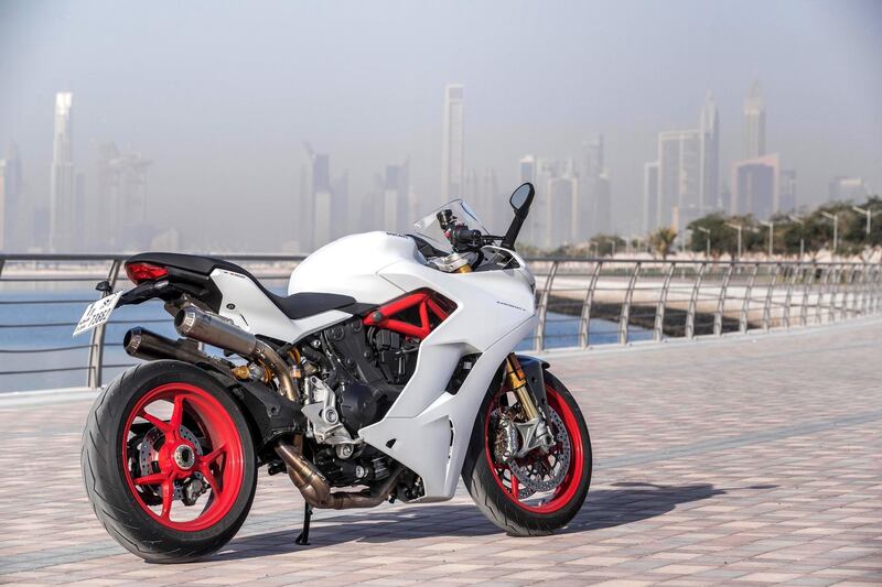 DUBAI, UNITED ARAB EMIRATES. 17 FEBRUARY 2018. Motoring review of the Ducati Supersport S motorcycle. (Photo: Antonie Robertson/The National) Journalist: Dana Miskulnig. Section: Motoring.