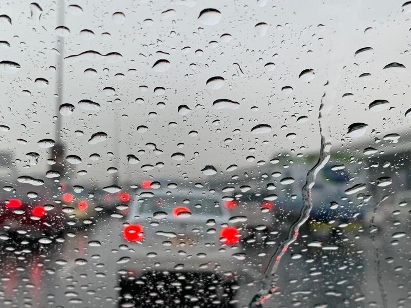 Traffic during the rain on Sheikh Zayed Road in Dubai. Pawan Singh / The National