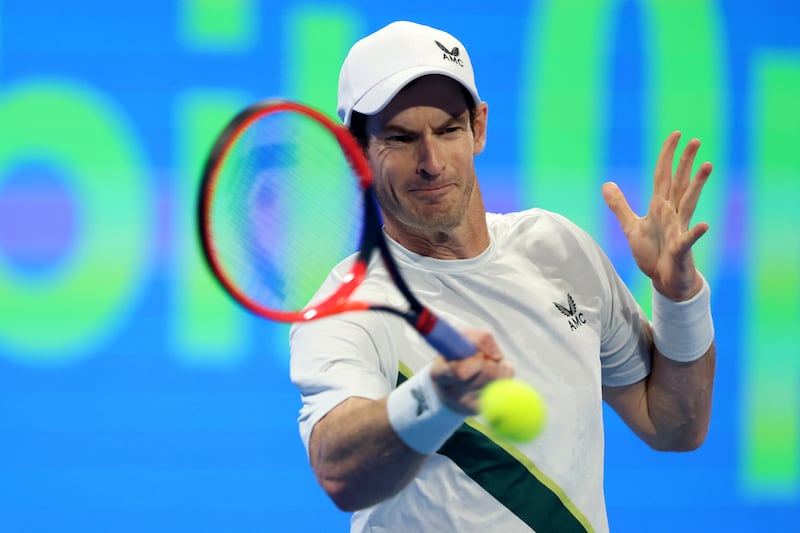 Andy Murray on his way to victory over Jiri Lehecka at the Qatar ExxonMobil Open in Doha. Getty Images