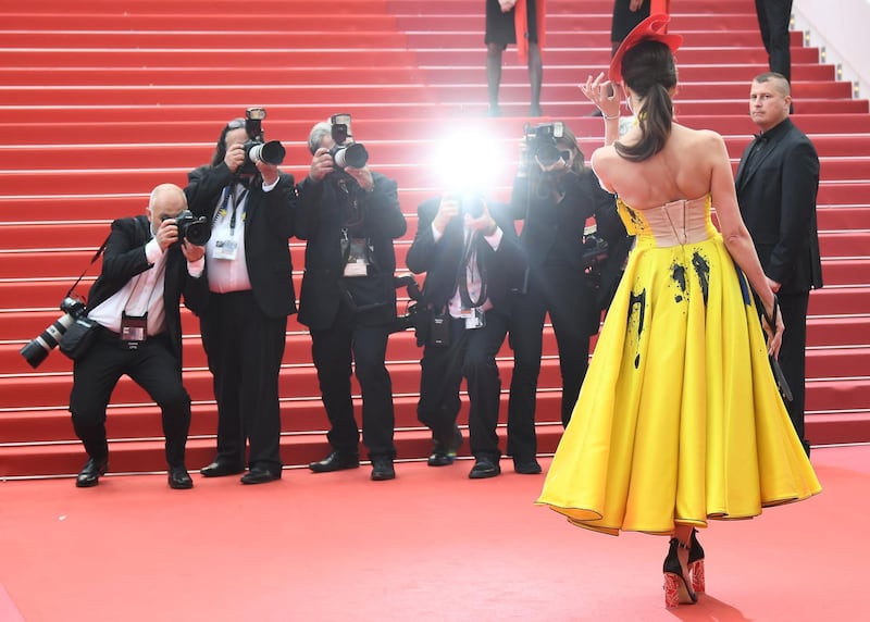 French actress and model Frederique Bel poses to the cameras. Anne-Christine Poujoulant / AFP