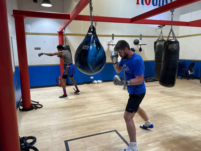 Rocky Fielding trains for his comeback in Dubai on November 26.