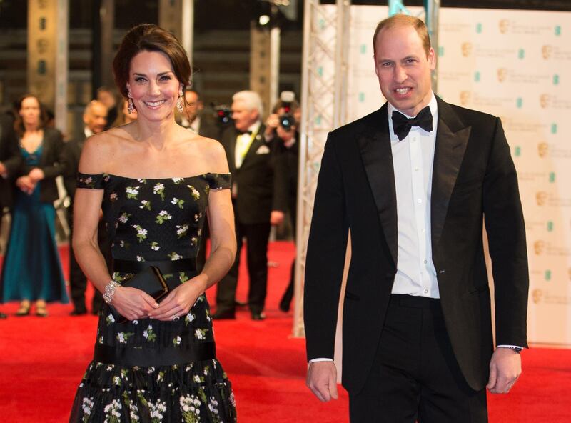 Britain's Prince William, Duke of Cambridge (R) and Britain's Catherine, Duchess of Cambridge arrive to attend the BAFTA British Academy Film Awards at the Royal Albert Hall in London on February 12, 2017.

The British Academy of Film and Television Arts supports, develops and promotes the art forms of the moving image by identifying and rewarding excellence, inspiring practitioners and benefiting the public. / AFP PHOTO / POOL AND AFP PHOTO / Daniel LEAL-OLIVAS