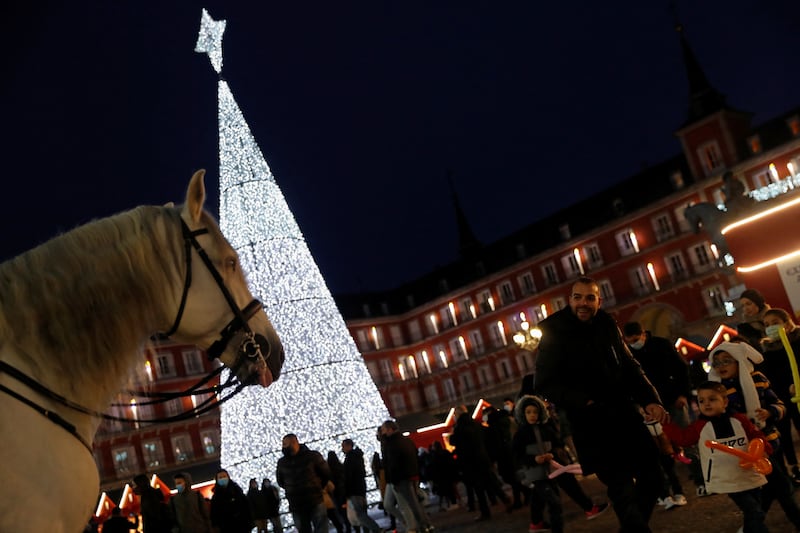 The century-old Madrid Christmas Market runs on the city's main square, Plaza Mayor. Reuters