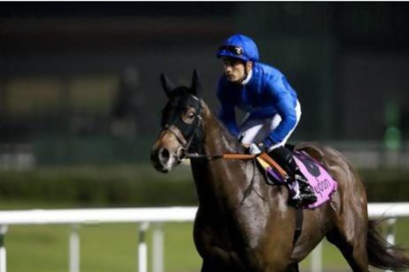 Sajjhaa, ridden by Silvestre De Sousa and trained by Godolphin's Saeed bin Suroor, won the Group 2 Cape Verdi at the Dubai World Cup Carnival on January 24, 2013. Second-place Amanee was later found to have traces of the muscle relaxant methocarbamol in her urine, earning trainer Mike de Kock a Dh10,000 fine from the Emirates Racing Authority. Mike Young / The National