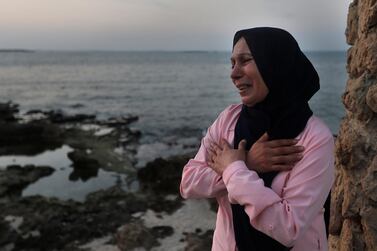 Lebanese Afaf Adulhamid, the mother of Mohammed Khaldoun, 27, who is still missing at sea after trying with other migrants to reach Cyprus on a boat. AP