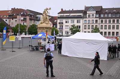 A man with a knife attacked and injured several people on the market square in Mannheim on Friday. AFP