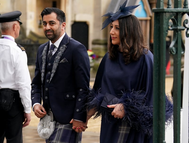 First Minister of Scotland Humza Yousaf and his wife Nadia El-Nakla are also in attendance. Getty
