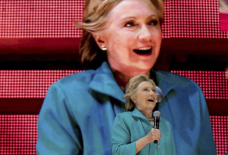 Democratic presidential candidate Hillary Clinton speaks at a Get Out The Vote performance in Miami (AP Photo/Andrew Harnik)