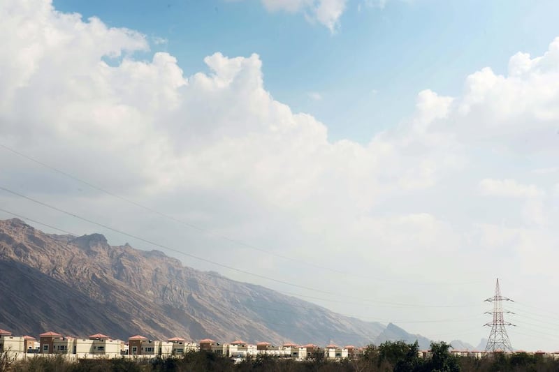 New Emirati housing development at the foot of Jebel Hafeet in Al Ain. Courtesy Yasser Elsheshtawy / National Pavilion UAE.