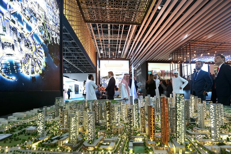 A mock up of the Dubai Creek Harbour development by Emaar. Satish Kumar / The National