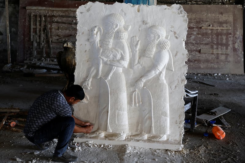 His clay murals reflect the country's long history – from the Assyrian period to ISIS occupation.