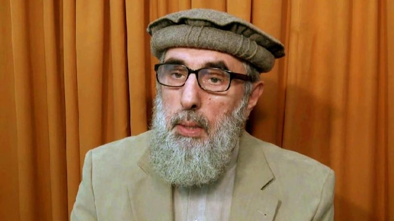 This image made from video released to the Associated Press shows Afghan warlord Gulbuddin Hekmatyar, now in his late 60s, in an undisclosed location. After more than 40 years at war, Hekmatyar,  designated a "global terrorist" by the United States and blacklisted by the United Nations along with Osama bin Laden, wants to come out of the shadows. AP photo via AP video