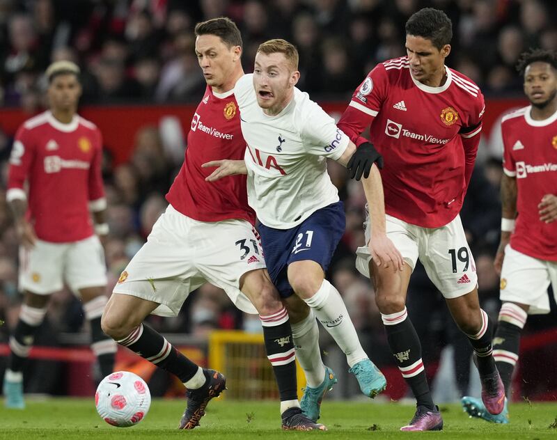 Nemanja Matic 7 Lost possession to Hojberg, who shot after 17. Read the line right when Spurs did put the ball in the next a minute after. Superb block to stop a dangerous attack on 29. His looping ball to Sancho would lead to United’s second.
EPA