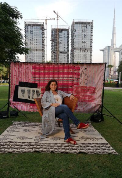Saudi Arabian artist Hadil Moufti in Dubai, where she now lives, photographed by Lebanese artist Camile Zakharia, as part of the latter's 'Photos a la Chair' series (2019). Courtesy Hadil Moufti