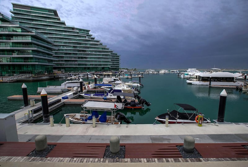 Abu Dhabi, United Arab Emirates, March 21, 2020.  Cloudy weather at the Al Bandar Marina, Abu Dhabi.
Victor Besa / The National
Reporter:   
Section: