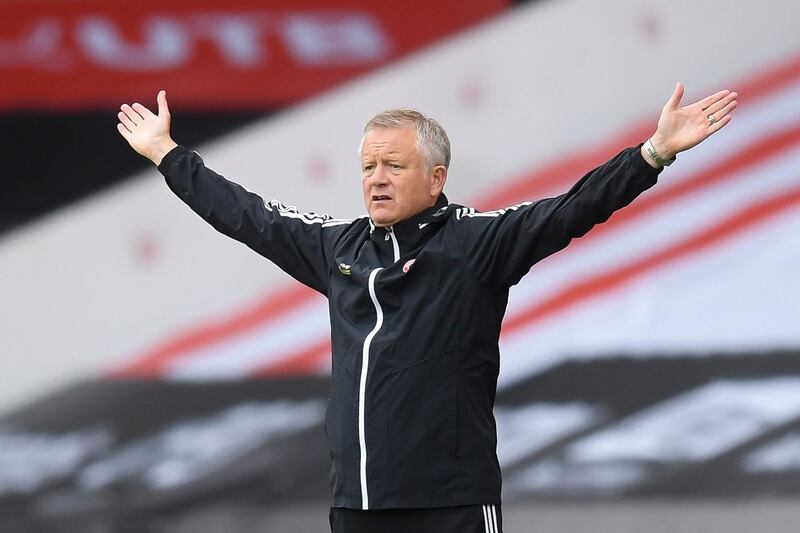 Sheffield United manager Chris Wilder. EPA